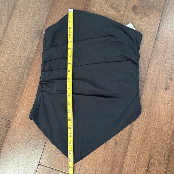 Abercrombie & Fitch Asymmetrical Strapless Top Black XS Removable Straps NWT - Picture 7 of 11